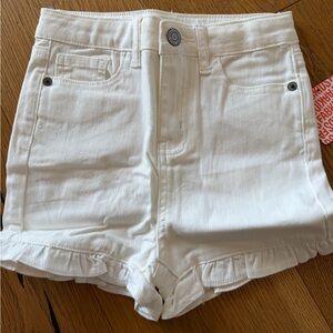 FabKids Cream Ruffle Trim Shorts